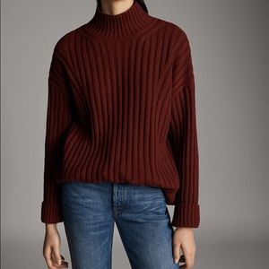 NWOT Massimo Dutti Ribbed High Neck Sweater